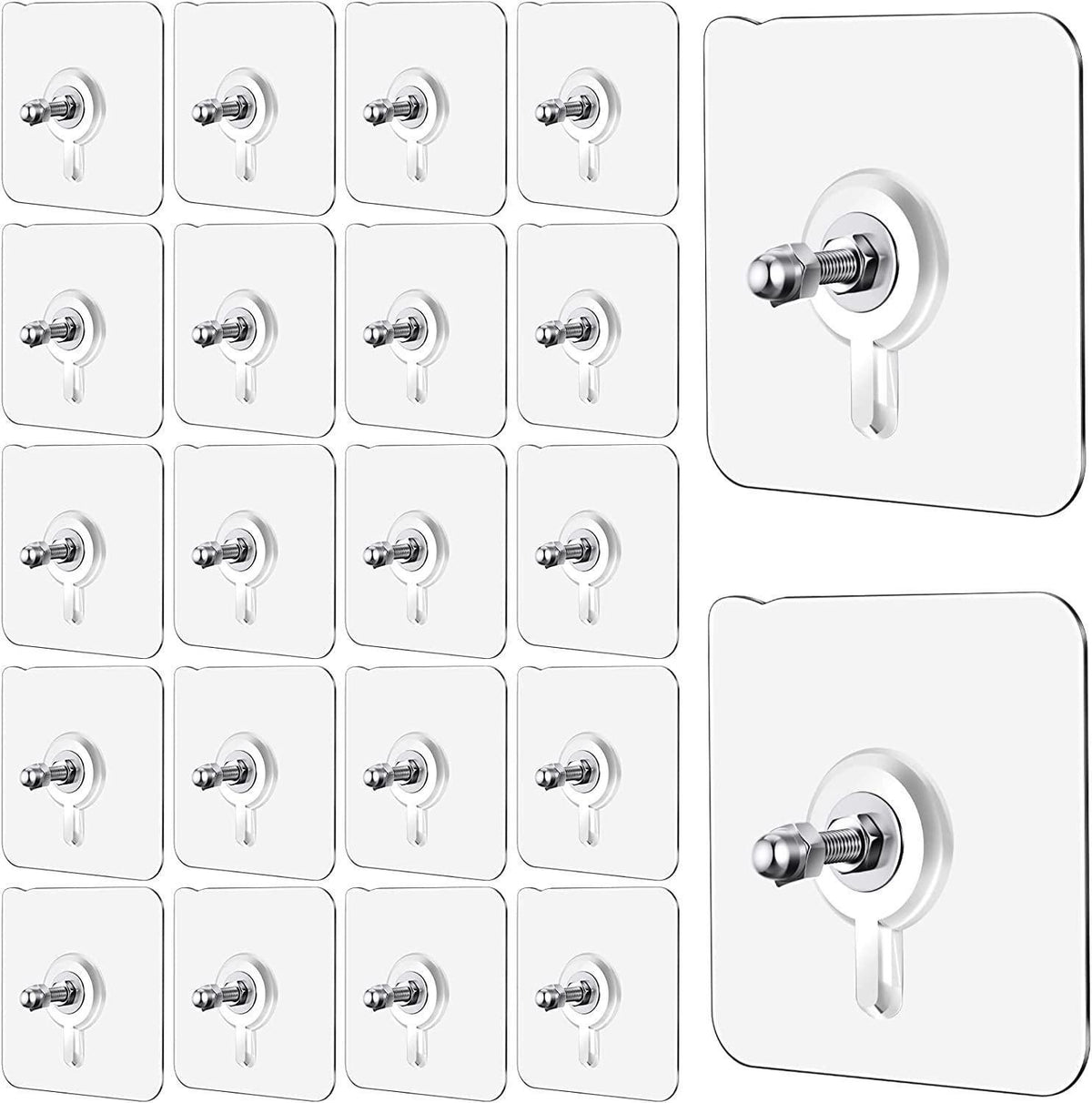 Wall Mount Adhesive Hooks for Home Organization|10-Piece