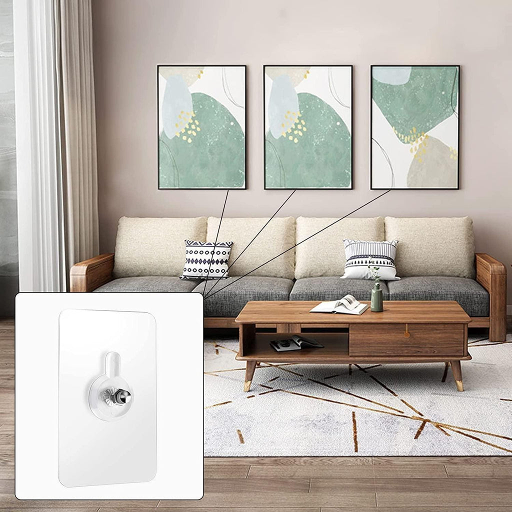 Wall Mount Adhesive Hooks for Home Organization|10-Piece