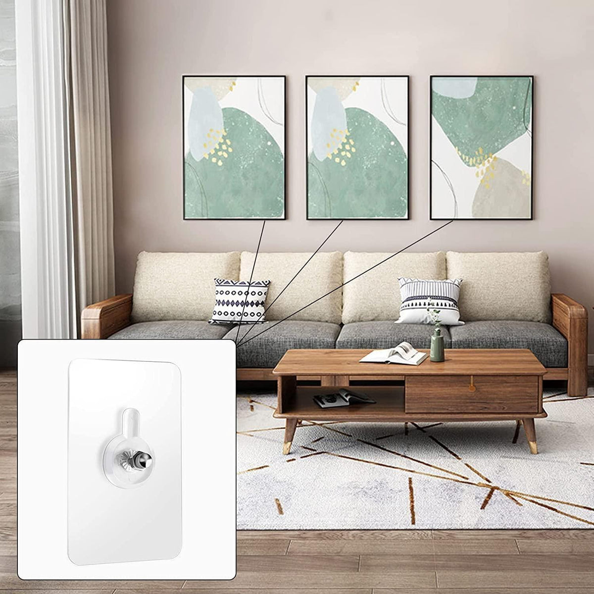 Wall Mount Adhesive Hooks for Home Organization|10-Piece