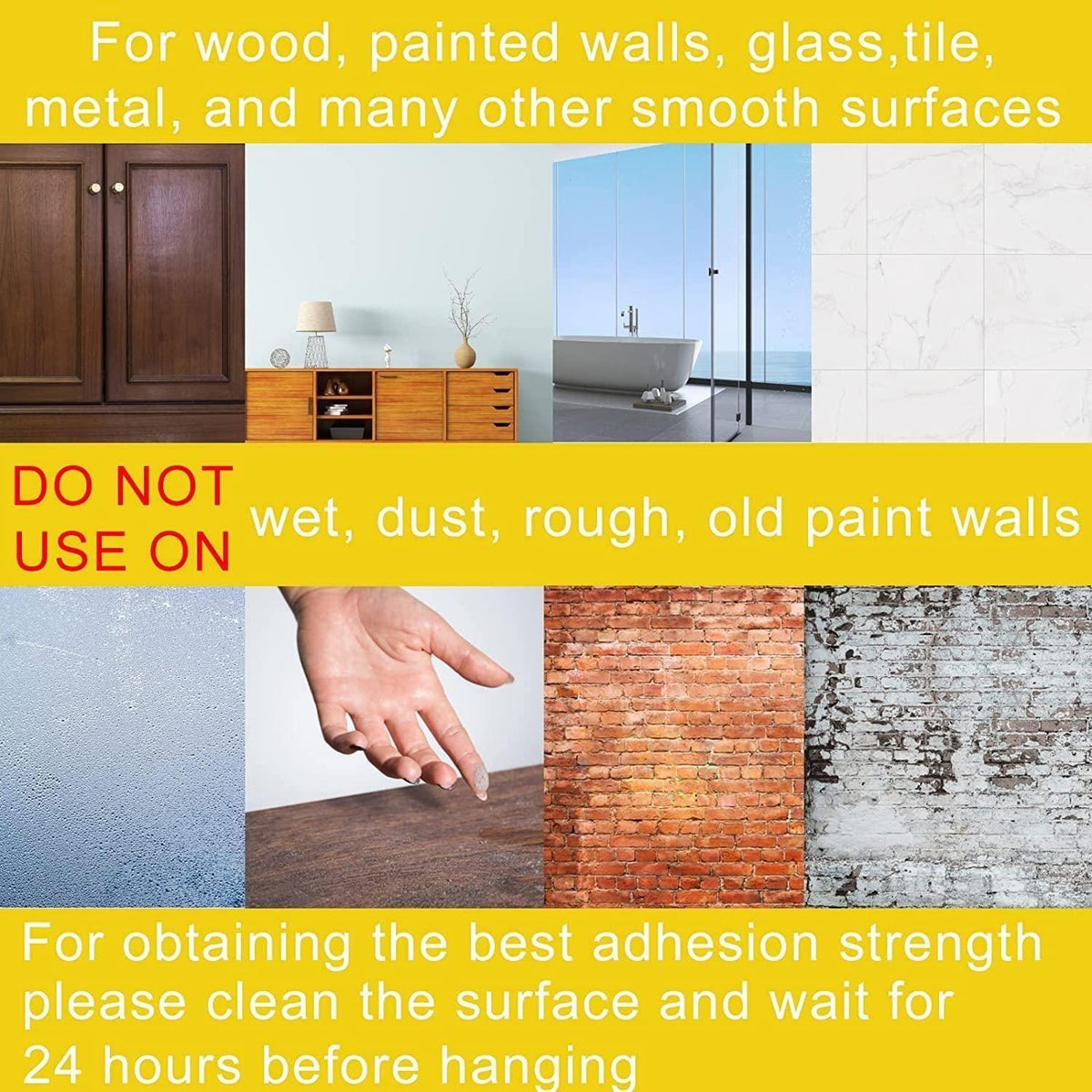 Wall Mount Adhesive Hooks for Home Organization|10-Piece