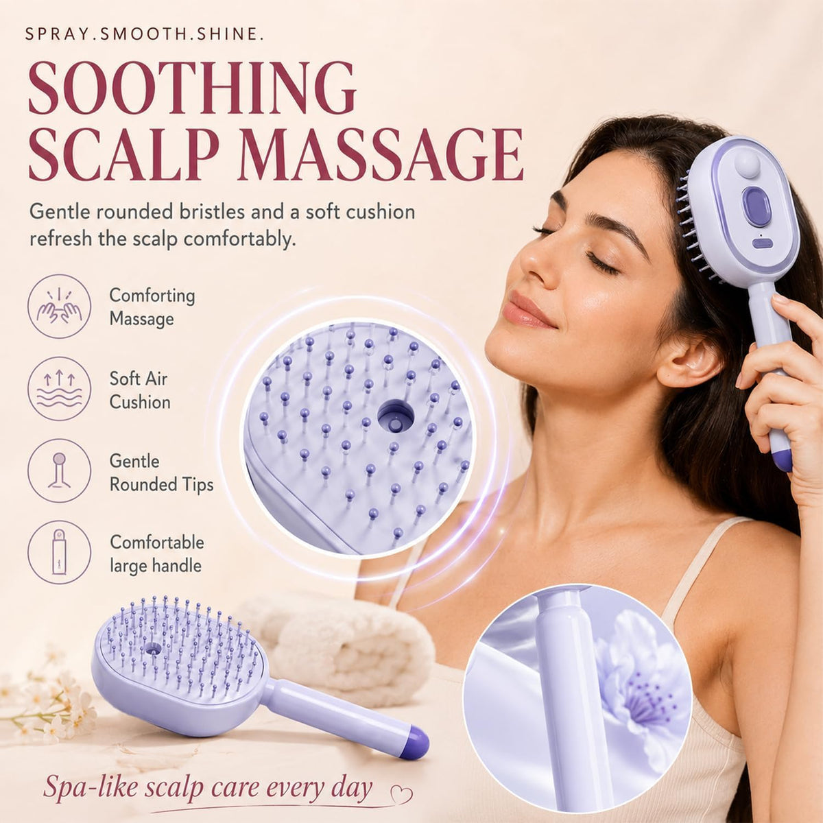 3-in-1 Rechargeable Hair Spray Comb & Scalp Massager
